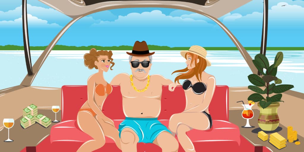 How to invest in gold - Old retired guy on a yacht with hotties.