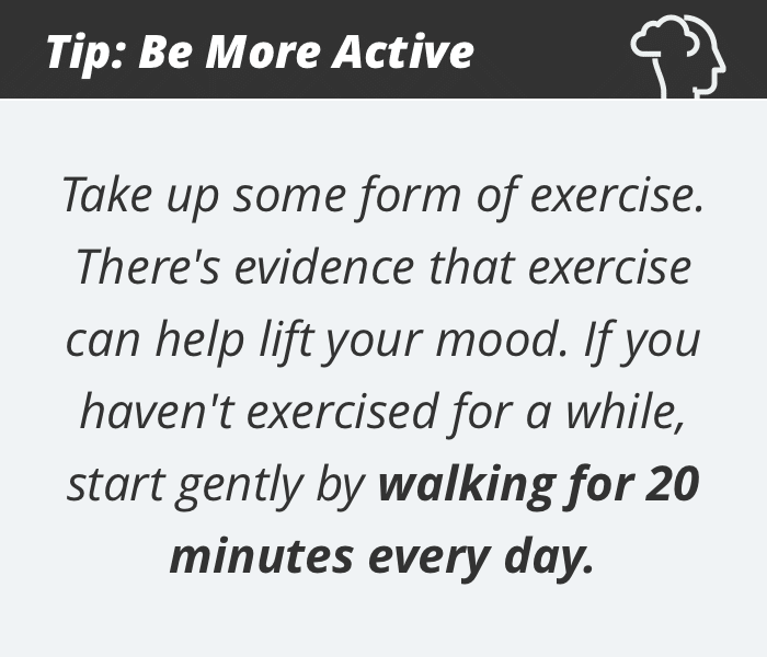 Depression tip #2: Be more active