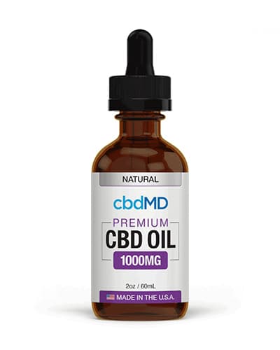 Product photo of CBDMD tincture oil.