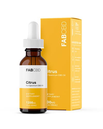 Product photo of FAB CBD tincture oil.