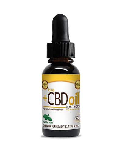 Product photo of Plus CBD tincture oil.