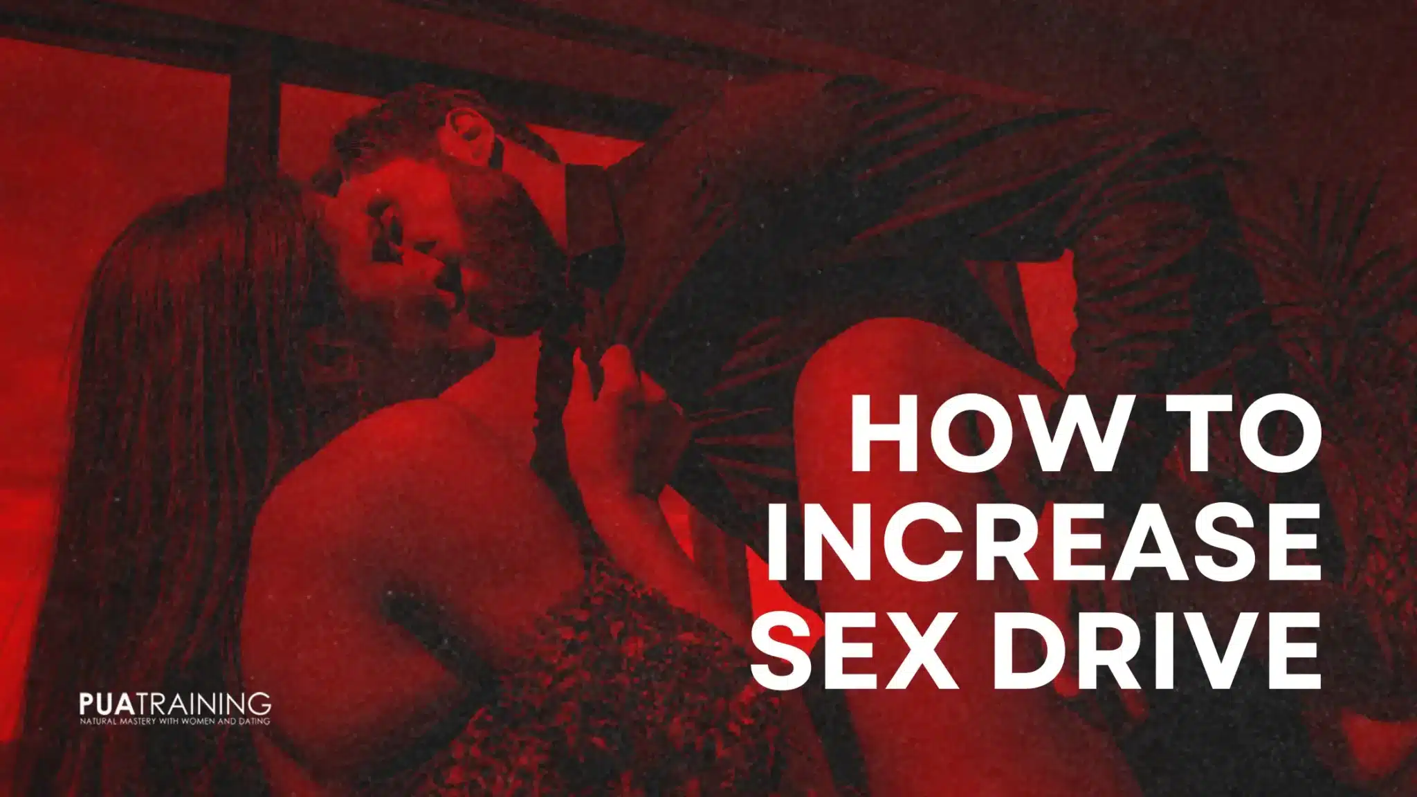 Sensual image of couple pulling each other close with “How to Increase Sex Drive” headline
